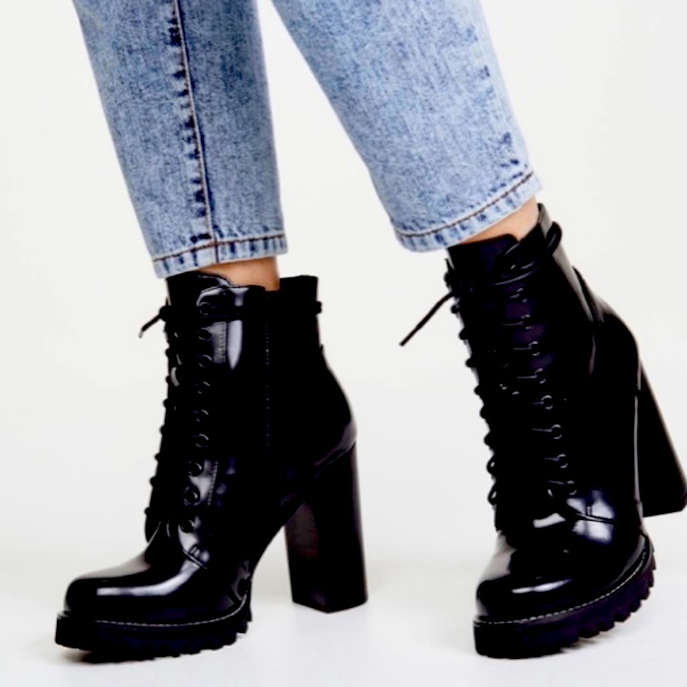 Jeffrey Campbell legion high heel lace up boots 10M